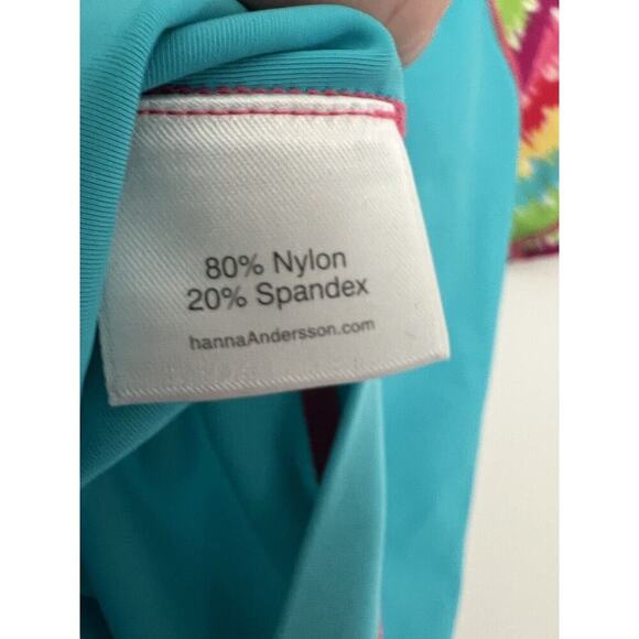 Hanna Andersson Swim Shirt  Girls Size 120 (6-7) Blue Short Sleeve Rash Guard - Picture 10 of 12